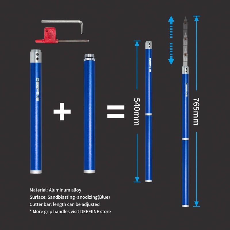 DEEFIINE Carbide Tip Wood Lathe Turning Tool set With Bowl sander, Lathe Roughing and Finishing Hollowing Tool Interchangeable Aluminum Alloy Handle with 4pcs Carbide Inserts For Woodturning - Image 5